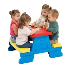 Blauer Picknicktisch 70x79x47cm Bild 2