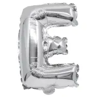 Buchstabenförmiger Folienballon in Silber – Buchstabe E, 32 cm