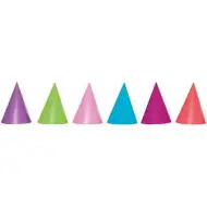 Bunte Papier-Partyhüte 6er-Set