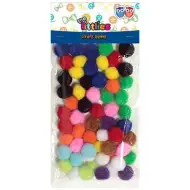 Bunte Pompon-Set 15mm 60 Stück