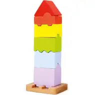 Bunter Holz 7-tlg. Hochhaus-Bausatz