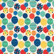 Buntes Geschenkpapier mit Luftballons, 100x70 cm