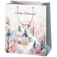 Cardex: Geschenkpapiertragetasche „Schneebedeckte Häuser“, normale Größe 11x6x14 cm