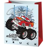 Cardex: Monster Truck Auto rot-weiß mittelgroße Geschenktasche 17,8x10x23 cm