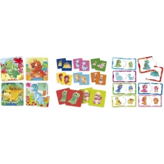 Carotina Baby: Dinoland 3-in-1 Memo-, Puzzle- und Zuordnungsspiel – Lisciani Bild 2