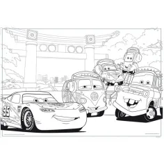 Cars 2-in-1 108-teiliges Puzzle und Ausmalbild 50 x 35 cm – Lisciani Bild 2