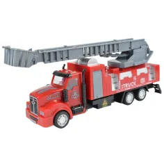 City Truck: Umwandelbares Schwungrad-Feuerwehrfahrzeug mit Verkehrsschildern 19cm Bild 2