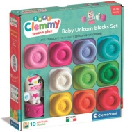 Clemmy: Bunte, weiche Bausteine mit Einhornfigur, 10-teiliges Set - Clementoni