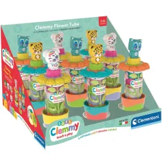 Clemmy: Weiche, bunte Bausteine mit Figur in blumiger Aufbewahrungsbox, 1 Stück - Clementoni
