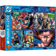 DC: Der mutige Superman 4x250-teiliges Puzzle - Trefl