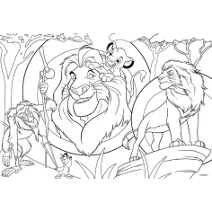 Der König der Löwen 2-in-1-Puzzle und Ausmalbild, 24-teilig, 50 x 35 cm – Lisciani Bild 2