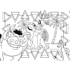Der König der Löwen 2-in-1 60-teilige Maxi-Puzzle und Malvorlage 70x50 cm – Lisciani Bild 2