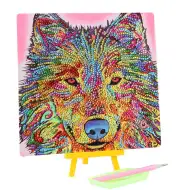 Diamantmalerei: Wolf Diamant-Malset 20x20 cm