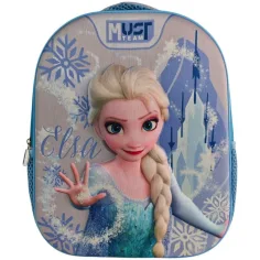 Die Eiskönigin – 3D-Motiv, abgerundeter Kindergarten-Rucksack, 26 × 10 × 32 cm