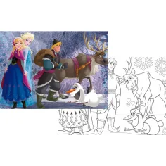 Die Eiskönigin Team 2-in-1 Puzzle mit 108 Teilen und Malbuch 70x50cm – Lisciani Bild 2