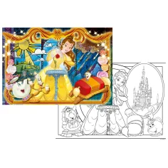 Die Schöne und das Biest Belle 2-in-1 Puzzle und Malset mit 108 Teilen, 70x50 cm - Lisciani Bild 2