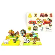 Die Tiere des Bauernhofs doppelseitiges Holzform-Puzzle