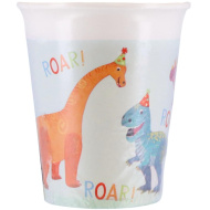 Dino-Party Pappbecher, 8er-Set, 200 ml