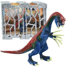 Dino World: Detailliert ausgearbeitete 20 cm große Therizinosaurus-Dinosaurierfigur im Käfig Bild 2
