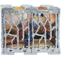 Dino World: Detailliert ausgearbeitete 20 cm große Therizinosaurus-Dinosaurierfigur im Käfig Bild 3