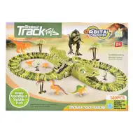 Dinopark-Spielset mit Spielzeugauto und Dinosauriern, 140-teilig