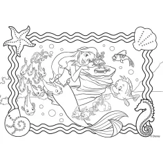 Disney Arielle 2-in-1 60-teiliges Maxi-Puzzle und Malset 70x50cm – Lisciani Bild 2