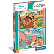 Disney-Klassiker: Der König der Löwen und Dumbo, 2x20 Teile Supercolor-Puzzle - Clementoni