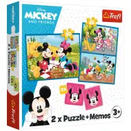 Disney: Mickey und Minnie Puzzle und Memokarten 2-in-1 Set - Trefl