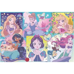Disney Prinzessinnen – Manga-Zauber 2-in-1 250-teiliges Puzzle und Ausmalset 50x35cm - Lisciani Bild 3