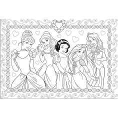 Disney Prinzessinnen 2-in-1-Puzzle und Ausmalbild mit 108 Teilen, 50 x 35 cm – Lisciani Bild 2