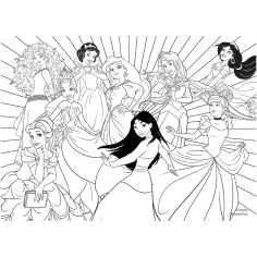 Disney Prinzessinnen 2-in-1 Maxi-Puzzle mit 2x24 Teilen und Malbuch – Lisciani Bild 4