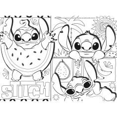 Disney Stitch 2-in-1 Maxi 4 x 48-teiliges Puzzle- und Ausmalset, 35 x 25 cm – Lisciani Bild 2