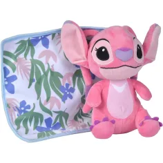 Disney Stitch Angel Plüschfigur mit Decke, 25 cm - Simba Toys