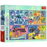 Disney: Wundervoller Stitch 4x250-teiliges Puzzle - Trefl
