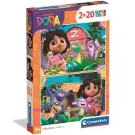 Dora die Entdeckerin 2x20-teiliges Supercolor Puzzle – Clementoni