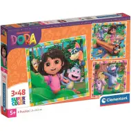 Dora die Entdeckerin 3x48 Teile Supercolor Puzzle - Clementoni