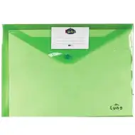 Durchsichtige grüne Druckknopfmappe A4