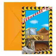 Einladung zum Baustellen-Party 6er-Set