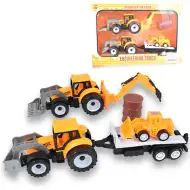 Engineering Truck: 2-teiliges Arbeitsmaschinenset mit Traktoren und Anhänger