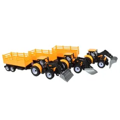Engineering Truck: Baggertraktor Arbeitsmaschine mit zweiachsigem Anhänger 45cm Bild 4