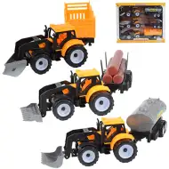 Engineering Truck: Dreiteiliges Bagger-Traktor-Set mit Anhängern 28cm