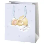 Exklusive Forever Friends Bären lila mittlere Geschenktasche 18x23x10cm