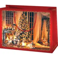 Exklusive Geschenktasche im großen Format mit Weihnachtsstimmung 27x14x33cm