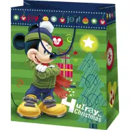 Exklusive große Geschenktasche mit Weihnachts-Mickey-Muster 26x14x33cm