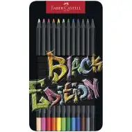 Faber-Castell: Black Edition Buntstifte 12er-Set in Metalldose