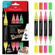Faber-Castell: Black Edition Shake &amp; Paint doppelseitiges Farbstift-Set, 4 Stück, 3 mm und 1 mm