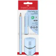 Faber-Castell: GRIP Jumbo Graphitstift-Set mit Radiergummi und Spitzer in Blau