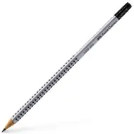 Faber-Castell: Grip Bleistift mit Radiergummi B Silber