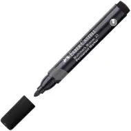 Faber-Castell: Permanent Marker schwarzer Alkoholmarker mit abgerundeter Spitze