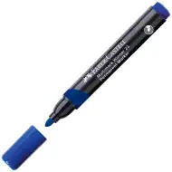 Faber-Castell: Permanenter Marker, blauer Alkohol-Filzstift mit abgerundeter Spitze